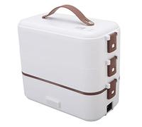 Eléctrica, Calentador de Alimentos de Calentamiento Rápido de 300 W, 1,2 L, 3 Niveles, Calentador de Alimentos Portátil a Prueba de Fugas con Contenedor Extraíble de Acero Inoxidable(EU)