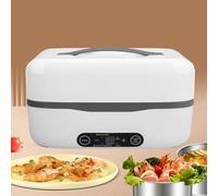 Eléctrica con Calefacción, Reserva Inteligente Al Vapor, Portátil, de Acero Inoxidable, con Calefacción Interior Individual, Calentador de Alimentos Portátil Impermeable (Enchufe