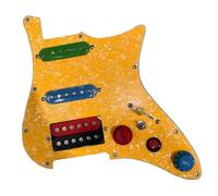 Eléctrica Golpeador Humbucker Golpeador ST Cargado Precableado Con SSH Con Pastillas Humbucker Juego De Interruptor De División De Bobina Para Guitarra Eléctrica ST(Yellow)