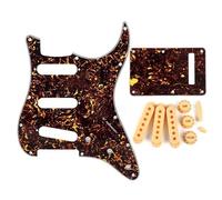 Eléctrica Golpeador Humbucker Juego De Golpeador De Guitarra Marrón ST Placa Trasera SSS De 11 Agujeros Cubierta Para Pastilla De Guitarra Perillas Barra De Interruptor Piezas De Guitarra(B)