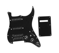Eléctrica Golpeador Humbucker Pastilla De Golpeador De Guitarra Eléctrica SSH Con Cableado De Corte Único Conjunto De Protector De Púa De Guitarra De Doble Bobina Precableado Cargado(Black)