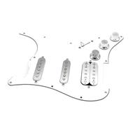 Eléctrica Golpeador Humbucker Pastilla Golpeadora De Guitarra Eléctrica Precableada Cargada SSH Para Guitarra Estilo FD ST Color Blanco Con Conjunto De Placa Cromada