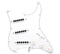 Eléctrica Golpeador Humbucker Pastillas De Golpeador De Bobina Única SSS Pastilla De Guitarra Eléctrica ST Precableada Tornillos Grandes Cargados Pastilla De Guitarra Eléctrica Ajustable(White)