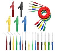 Electrical Multimeter Test Lead - Include Test Lead Cables|Multimeter Test Probes|Flexible Multimeter Cables For Electronics|Double-Ended Stackable Banana|Crocodile Clips|Banana Plug|Test Leads Wit