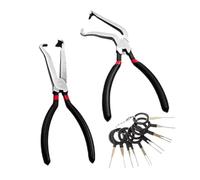 Electrical Pliers, Disconnect Plier, Portable Hose Release Clamp Filter Removal Design, Disconnecting Hand Tool for Terminal Pin, Engine Work, Vehicle, Garage, Workshop, Color Black Silver