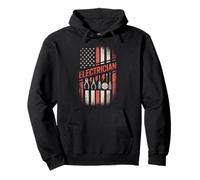 Electrician American Flag Pride 4th of July Independance Day Sudadera con Capucha