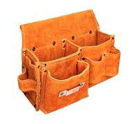 Electrician Tool Bag 26x9x18cm 700g Large Capacity Cowhide Multifunctional Pouch for Workshop, Outdoor, Gardening, Mechanic, Camping, Plumber