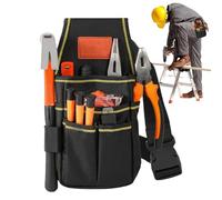 Electrician Tool Bag, Waist Pouch Belt, 10.24x5.51in Heavy Duty Organizer, Thicken Adjustable Strap, Multiple Storage Compartments for Construction, Automotive, Repair, Industrial
