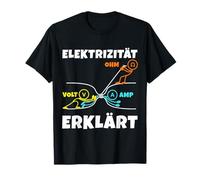 Electricidad Explicada Volt Amperios Ohm Física Diversión Camiseta