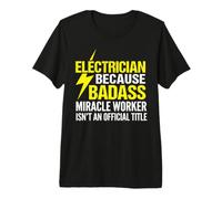 Electricista Badass Milagro Trabajador Grunge Tipografía Diseño Camiseta Premium