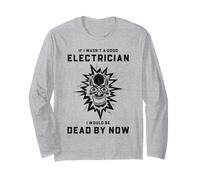 Electricista Divertido Humor Muerto Seguridad del Trabajador eléctrico Manga Larga