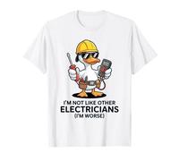 Electricista Humor Cartoon Duck Funny Work Quote Camiseta