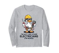Electricista Humor Cartoon Duck Funny Work Quote Manga Larga