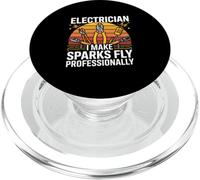 Electricista I Make Sparks Fly Profesionalmente Herramientas Retro PopSockets PopGrip para MagSafe