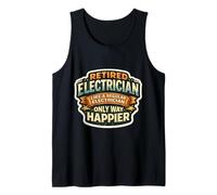 Electricista Jubilado como una jubilación Regular Solo más Feliz Camiseta sin Mangas