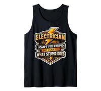 Electricista No Puedo Arreglar estúpido, Pero Puedo Arreglar lo Que Hacer estúpido Camiseta sin Mangas