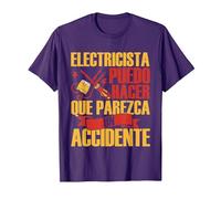 Electricista Puedo Hacer Que Parezca Un Accidente Eléctrico Camiseta, Hombre, Morado, M