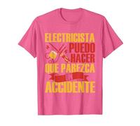 Electricista Puedo Hacer Que Parezca Un Accidente Eléctrico Camiseta, Hombre, Rosa Jaspeado, L