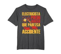 Electricista Puedo Hacer Que Parezca Un Accidente Eléctrico Camiseta, Hombre Tallas Grandes, Jaspeado Oscuro, 5X Alto