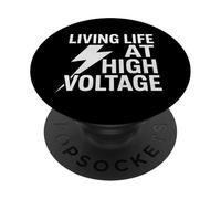 Electricista Que Vive la Vida en el Rayo de Alto Voltaje PopSockets PopGrip Adhesivo