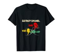 Electricity Explained Volt Ohm Amp Funny Electrician Camiseta