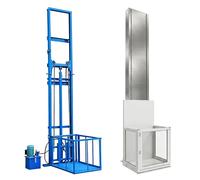 Eléctrico 1000kg, Plataforma Elevadora Hidráulica con 3 Mandos a Distancia, Elevador de Carga de Acero en C para Hogar, Almacén y Fábrica, Montacargas Industrial de Riel