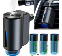 Eléctrico Ambientador Coche con 3 perfumes (Coloniaa/Chanell/Hiltonn), Nebulizador Ultrasónico, 3 Modos Inteligentes, Encendido/Apagado Automático, Batería Incorporada, 30ml de Fragancia CFK-3Z