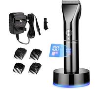 Electrico Cortapelos Para Los Hombres,profesional Recargable Recortadora De Barba,silencioso Cortapelos Con Soporte De Carga,pantalla Led A