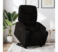 Eléctrico elevable reclinable para personas mayores Negro 74 x 89 x 100 cm | Sillón Eléctrico Reclinable y Elevable para Personas Mayores, Butaca Relax de Tela con Mando Portavasos, Asiento Levantable