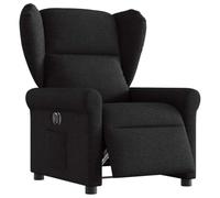 Eléctrico reclinable 135° reposapiés automático Negro 72 5 x 87 x 100 5 cm | Sillón reclinable eléctrico de tela negro con masaje y reposapiés, sofá mecedora eléctrico para sala de estar y dormitorio,