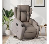 Eléctrico reclinable elevable para mayores Gris Topo 77 x 94 5 x 100 cm | Sillón eléctrico reclinable y elevable para personas mayores con masaje y portavasos, sofá tela gris taupe, mando motorizado,