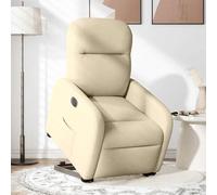 Eléctrico reclinable elevable para personas mayores Crema 66x88x95 cm | Sillón Eléctrico Reclinable y Elevable para Personas Mayores, Butaca Relax de Tela Crema con Mando, Soporte 110kg, Asiento