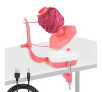 Eléctrico Yarn Winder, 10 Oz De Capacidad Bobinadora De Hilo Con Ajuste Continuo De La Velocidad, Manos Libres Automático Ovilladora Para Ganchillo Y Costura, rosa