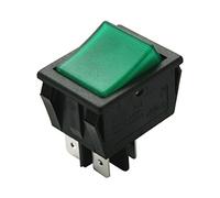 Electro dh 11.405.IL/NV - Interruptor basculante bipolar luminoso empotrable, con tecla de color Verde