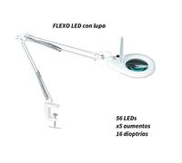 Electro DH Flexo LED con Lupa de 5 aumentos, 16 dioptrías, con Tapa Protectora