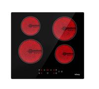 Electro Placa De Cocción Cerámica 4 Zonas Negro 5400W 59x52 Cm