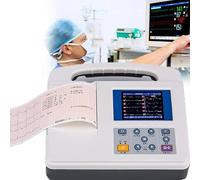 Electrocardiógrafo Portátil, Monitor De Paciente Con Pantalla LCD A Color De 12 Derivaciones Y 3 Canales, Con Papel De Impresión, For Cuidados Intensivos Y Uso Doméstico.