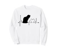 Electrocardiograma de latidos del corazón de un Gato de Singapur, Divertido, «Amo a mi Gato de Singapur» Sudadera