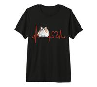 Electrocardiograma Divertido con los latidos del corazón de un Gato de los Bosques de Noruega Camiseta Premium
