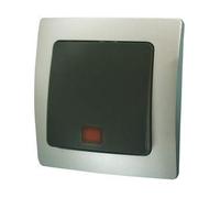 ElectroDH Conmutador Luminoso Empotrar Plata/Gris