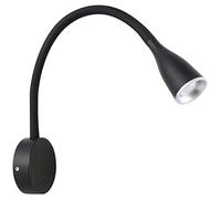 ElectroDH Lámpara LED flexo de pared negra, 5W, ideal para lectura y decoración, ajuste flexible y ahorro energético.