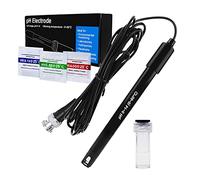 Electrodo de pH de alta Precisión con polvo de Calibración, Sonda de pH 0-14 con conector BNC y cable de 300 cm para una Amplia Aplicación