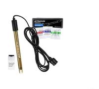 Electrodo de pH reemplazable con conector BNC, sonda de vidrio de rango 0-14 para medidor de pH, prueba de calidad del agua de piscina de laboratorio, incluye polvos de calibración y botella de