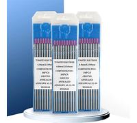 Electrodo de soldadura 10pcs Código de color púrpura Cabeza de electrodo de tungsteno compuesto Aguja de tungsteno Varilla de tungsteno para soldador Barra de soldadura (Tamaño: 2,4 mm)