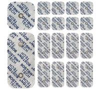 Electrodos Compatibles con Compex | Set de 16 Pads Reutilizables Boston Tech 5x5 cm + 5x10 cm | Conector Botón 3,7 mm | Gel Integrado y Alta Adherencia