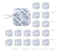 Electrodos Compatibles con TENS EMS de Conector 2 mm Tipo Pigtail (Clavija) Boston Tech, Reutilizables, Adherencia Optima, Sin Uso de Gel, 16 Almohadillas de 5x5 cm