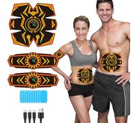 Electroestimulador Muscular, Abdominales Electroestimulacion, EMS Estimulador Abdominal, 6 Modos y 15 Intensidades, 10 Almohadillas De Repuesto