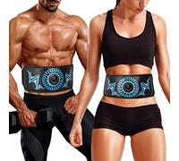 Electroestimulador Muscular Abdominales, EMS Estimulador Abdominal Seguro, Rápido y Efectivo, Musculacion en Casa, Cinturon Electroestimulador Abdominales con Correa de Extensión Adicional(Azul)