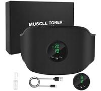 Electroestimulador Muscular, EMS Estimulador Muscular-Recargable por Usb, 12 Modos y 19 Intensidades, Equipo de Ejercicio Muscular para El Hogar, Mujer Hombre Entrenami