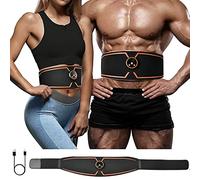 Electroestimulador Muscular, Estimulador Muscular Abdominales, Estimulación USB Recargable ABS Ejercitador del Abdomen, Ricarica USB pare Hombre Mujer(8 Modos +19 Niveles de Intensidad)